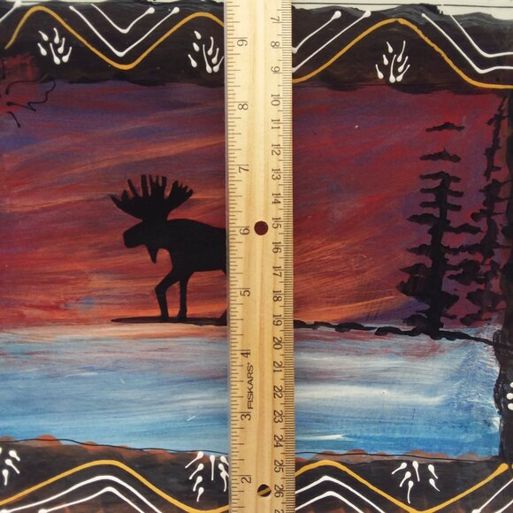 Share Moose Platter Artables Canada Debra Durrer Handpainted 12 3/4In Plate Art - Picture 2 of 8